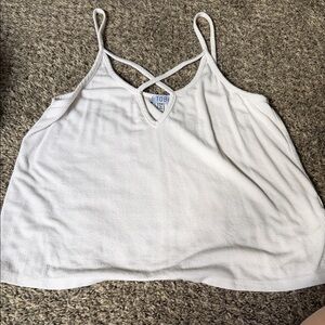 Tobi White Crisscross Camisole Top